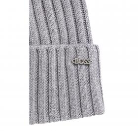 BOSS Berretto Donna In Lana Vergine Con Pompon In Eco Pellic