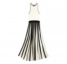 BOSS Abito Donna Con Gonna Plissettata Bicolore Falendula 50553253 Colore Avorio Nero 962