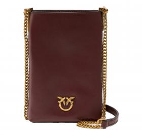 PINKO Porta cellulare Donna In Pelle Con Catenella 106403 Colore Burgundy Wine R49Q