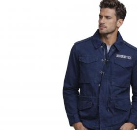 AERONAUTICA MILITARE Field Jacket Uomo In Cotone AB3044UCT04233 Colore Blu