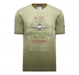 AERONAUTICA MILITARE T Shirt Uomo In Cotone Con Stampa F 35 TS2536UJ00641 Colore Verde