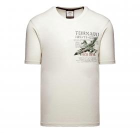 AERONAUTICA MILITARE T Shirt Uomo In Cotone Con Stampa Tornado TS2537UJ00727 Colore Bianco