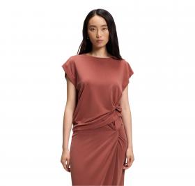 BOSS T Shirt Donna In Jersey Con Dettaglio Twist Laterale C Ebony 50553458 Colore Rosso Mattone