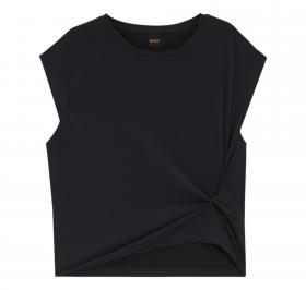 BOSS T Shirt Donna In Jersey Con Dettaglio Twist Laterale C Ebony 50553458 Colore Nero