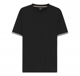BOSS T Shirt Uomo In Jersey Di Cotone Con Righe Sul Fondo Ma