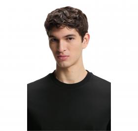 BOSS T Shirt Uomo In Jersey Di Cotone Con Righe Sul Fondo Ma