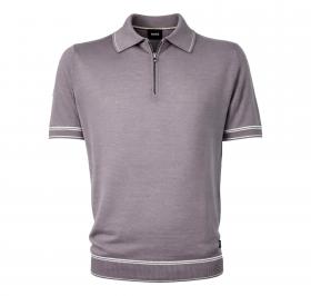 BOSS Polo Uomo Mezza Zip In Misto Lino H Norbertino 50560474 Colore Grigio 510