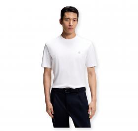 BOSS T Shirt Uomo In Cotone Mercerizzato Con Monogramma Double B C Taut 01 50555844 Colore Bianco