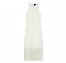 BOSS Vestito Donna Slim Fit Con Motivo Floreale e Orlo Con Frange C Farseille 50559734 Colore Avorio