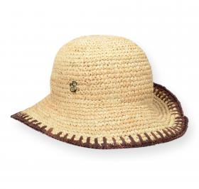 BOSS Cappello Donna In Rafia Con Logo Dorato Danika CR 50562