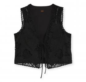 BOSS Gilet Donna Ricamato Con Chiusura a Cravatta C Irika 50556743 Colore Nero