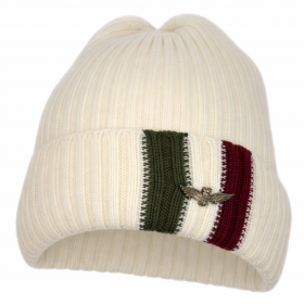 Aeronautica Militare Berretto Uomo a Coste Beige con Bandier