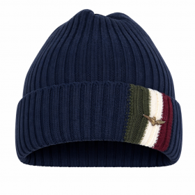 Aeronautica Militare Berretto Uomo a Coste Blu con Bandiera 