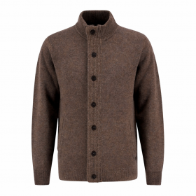 Barbour Maglione Uomo in Lana d’Agnello con Zip e Toppe Da