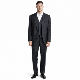 HUGO BOSS Abito Uomo con Gilet Nero 100% Lana Regular Fit 50