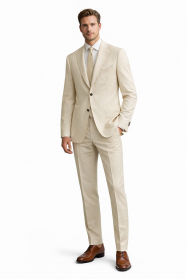 SIMBOLS Abito Uomo Beige Drop 7 A10691M 085 Made in Italy Giacca Sfoderata