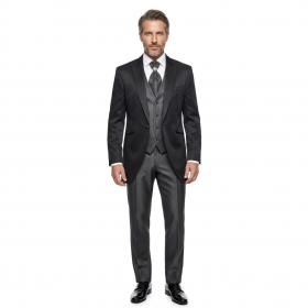 GRIMALDI Abito Tight Cerimonia Uomo Completo 4 Pezzi Nero 71
