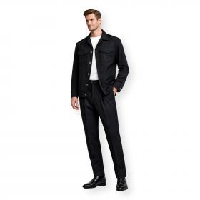 SIMBOLS Shirt-Jacket Uomo Nero Completo Destrutturato A21100