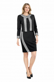 LISA KOTT Abito Con Giacca Donna Curvy Style Nero Bianco 405