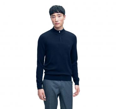 BOSS Maglione In Lana Con Colletto Zip e Logo Modello Marlo 