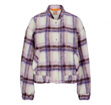BOSS Giubbotto Donna Oversize In Materiale a Quadri C_JYZIA 