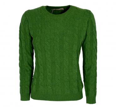 CASHMERE COMPANY Girocollo Treccia Donna In Cashmere e Lana 