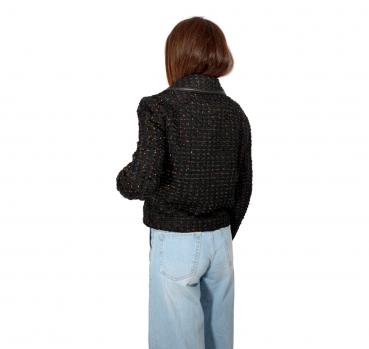 BOSS Giubbotto Donna Modello Chiodo Tessuto Lurex C_JATWIDA 