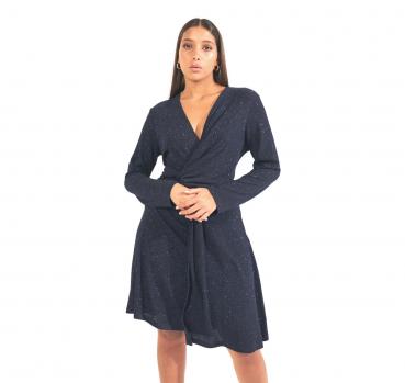 LISA KOTT Abito Donna Elasticizzato 5109 Colore Blu Lurex Li