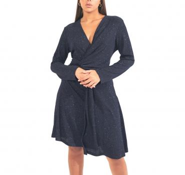 LISA KOTT Abito Donna Elasticizzato 5109 Colore Blu Lurex Li
