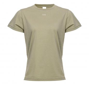 PINKO T-shirt Donna Basico Con Mini Logo Al Petto In Jersey 
