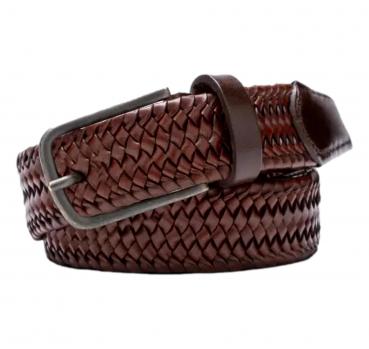 MEYER Citura da Uomo Elastic Leather Belt Materiale Fibra di