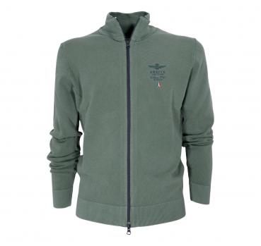 AERONAUTICA MILITARE Maglia Full Zip Uomo In Cotone Punto Ri
