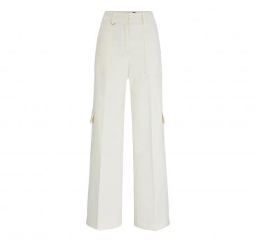 BOSS Pantalone Donna Cargo Straight Fit In Misto Cotone TENE