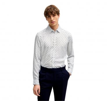 BOSS Camicia Uomo Regular Fit Tessuto Oxford Stampato Modell