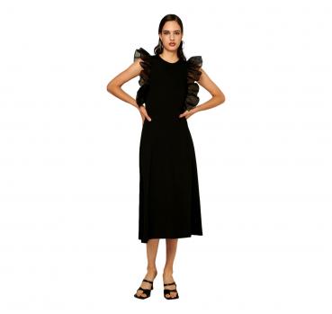MDM Mademoiselle Du Monde Abito Lungo Giromanica Con Rouge V