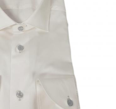 XACUS Camicia Uomo Tinta Unita Tela Bottone Grigio Perla 717