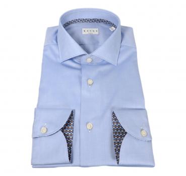 XACUS Camicia Collo Francese Oxford Tinta Unita Con Contras