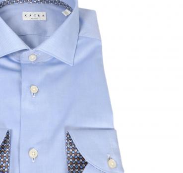 XACUS Camicia Collo Francese Oxford Tinta Unita Con Contras