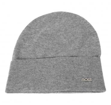 BOSS Berretto Donna In Lana e Cashmere Con Logo In Metallo L