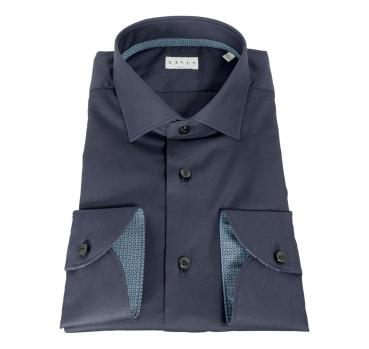 XACUS Camicia Uomo Collo Francese Tinta Unita Con Contrasti 