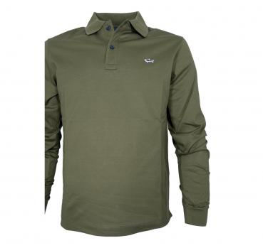 PAUL SHARK Polo Uomo Manica Lunga In Pique Di Cotone C0P1229