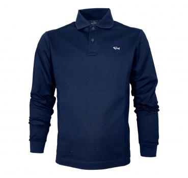 PAUL SHARK Polo Uomo Manica Lunga In Pique Di Cotone C0P1229