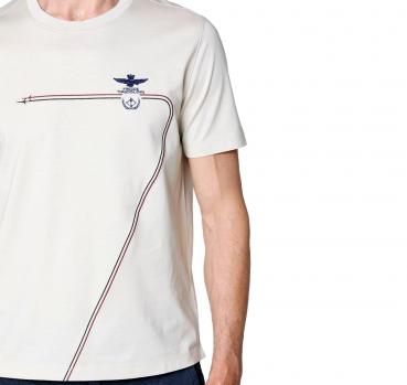 AERONAUTICA MILITARE T-shirt in Cotone Con Scie Ricamate TS2