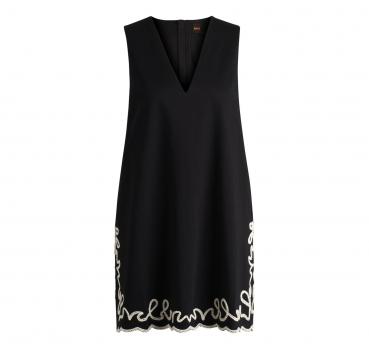 BOSS Vestito Donna In Cotone Con Ricamo A Contrasto Modello 