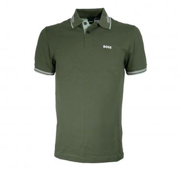 BOSS Polo Uomo In Pique Di Cotone Paul 50506193 Colore Verde