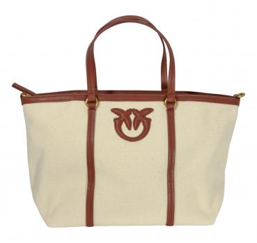 PINKO Borsa Donna Miranda Shopper Classic Canvas E Pelle 104