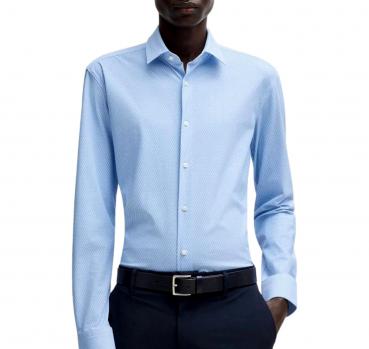 BOSS Camicia Uomo Slim Fit In Jersey Elasticizzato Ad Alte P