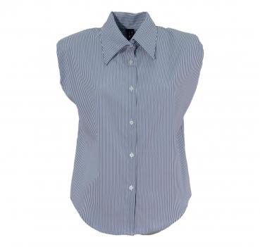 MDM Mademoiselle Du Monde Camicia Donna Colore Blu riga Bian