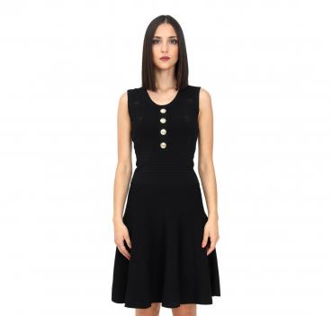 PINKO Abito Donna Rose Nero Jacquard Love Birds