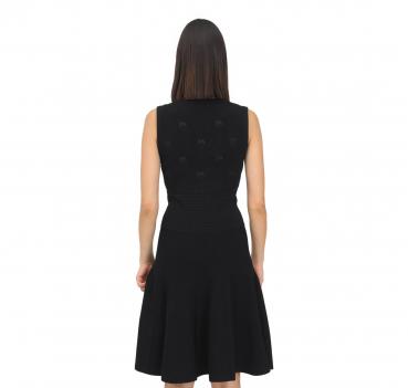 PINKO Abito Donna Rose Nero Jacquard Love Birds